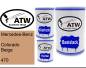 Preview: Mercedes-Benz, Colorado Beige, 470: 500ml Lackdose + 500ml Klarlack + 250ml Härter - Set, von ATW Autoteile West.
